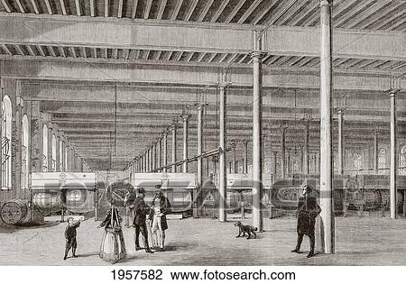 Stock Image - Samuel Allsopp & Sons Brewery In Burton-On-Trent, England In The 1860's. From L'univers Illustre Published In Paris In 1868.. Fotosearch
