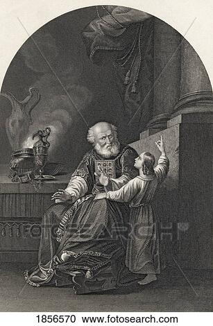 Stock Image - Samuel And Eli Engraved By S Allen After J S Copley From The National Illustrated Family Bible Published C1870. Fotosearch