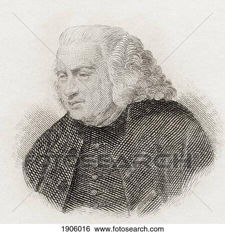 Stock Photograph - Samuel Johnson, 1709 To 1784. British Author, Poet, Essayist, Moralist, Literary Critic, Biographer, Editor And Lexicographer. From Crabb's Historical Dictionary Published 1825.. Fotosearch