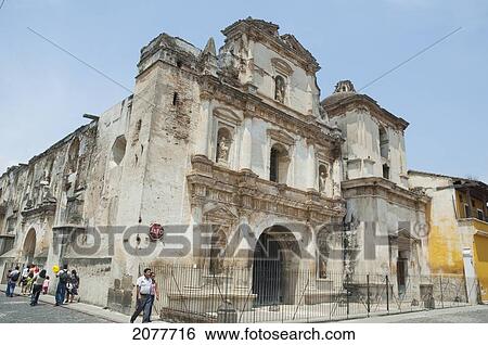 Stock Photograph - San Agustin Church, Antigua Guatemala, Sacatep. Fotosearch