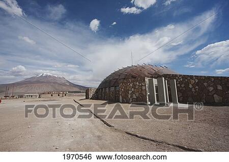 Stock Photograph - San Antonio Chapel In Ollague, Antofagasta Region, Chile. Fotosearch