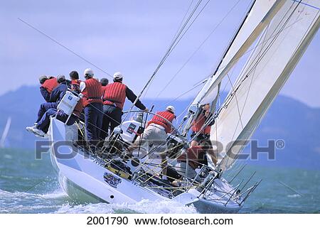 San Francisco, Big Boat Series, Close-Up Action Stern View Of Crew Tacking View Large Photo Image Stock Image - San Francisco, Big Boat Series, Close-Up Action Stern View Of Crew Tacking. Fotosearch