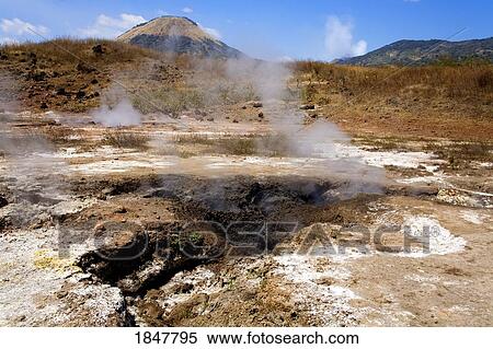 Stock Photography - San Jacinto, Leon, Nicaragua, Central America; Volcanic Mudpots. Fotosearch