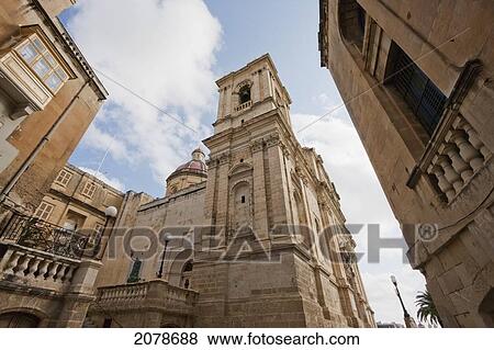 Stock Photo - San Lawrenz Church, Vittoriosa (Birgu), Malta. Fotosearch