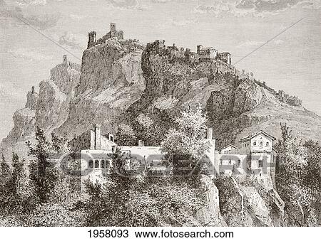 Stock Image - San Marino In The Late 19Th Century. From El Mundo Ilustrado, Published Barcelona, Circa 1880.. Fotosearch