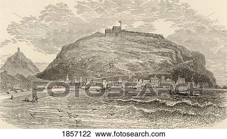 Stock Image - San Sebastian, Spain. From The Book Spanish Pictures By The Rev Samuel Manning, Published 1870.. Fotosearch