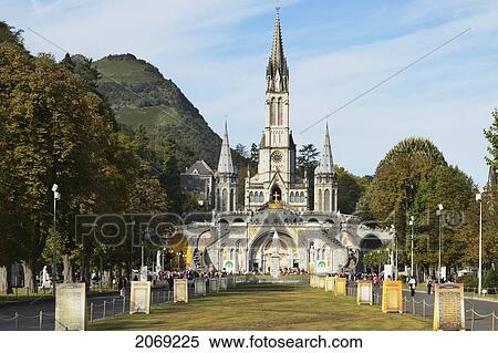 Sanctuary Of Our Lady Of Lourdes; Lourdes Hautes-Pyrenees France View Large Photo Image Stock Photography - Sanctuary Of Our Lady Of Lourdes; Lourdes Hautes-Pyrenees France. Fotosearch