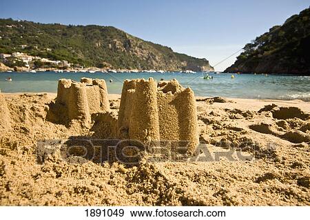 Sand Castle On Aiguablava Beach View Large Photo Image Stock Photo - Sand Castle On Aiguablava Beach. Fotosearch