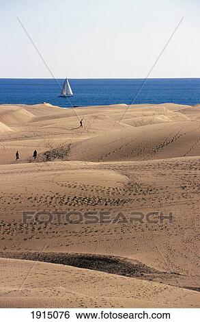 Stock Photograph - Sand Dunes At Maspalomas Beach. Fotosearch