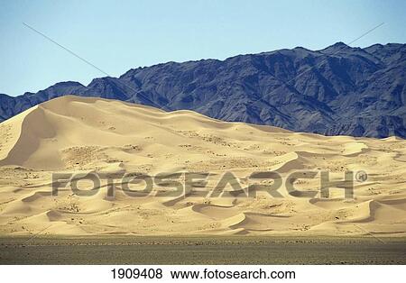 Stock Photo - Sand Dunes, Khongryn Gol, Gobi, Mongolia.. Fotosearch