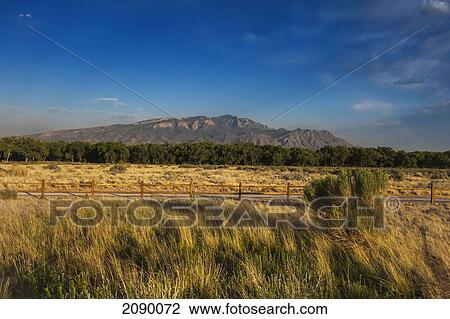 Stock Image - Sandia Mountains Near Santa Fe And Albuquerque, New Mexico, Usa. Fotosearch