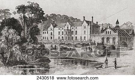Stock Photo - Sandringham House, Sandringham, Norfolk, England in 1862. From Edward VII His Life and Times, published 1910.. Fotosearch