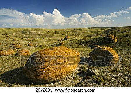 Sandstone Concretions In Red Rock Coulee Natural Area, Alberta View Large Photo Image Stock Photography - Sandstone Concretions In Red Rock Coulee Natural Area, Alberta. Fotosearch