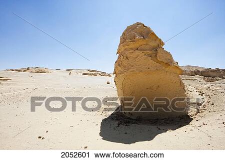 Stock Image - Sandstone Formations Resulting From Wind Erosion In Wadi Al-Hitan (Whale Valley), El Fayoum, Egypt. Fotosearch