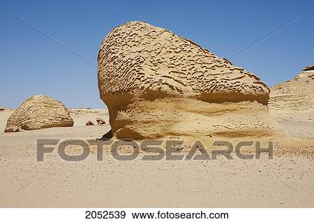 Stock Photo - Sandstone Formations Resulting From Wind Erosion In Wadi Al-Hitan (Whale Valley), El Fayoum, Egypt. Fotosearch