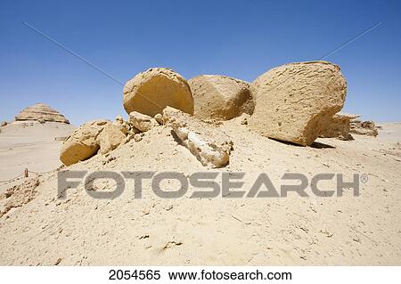 Stock Photography - Sandstone Formations Resulting From Wind Erosion In Wadi Al-Hitan (Whale Valley), El Fayoum, Egypt. Fotosearch