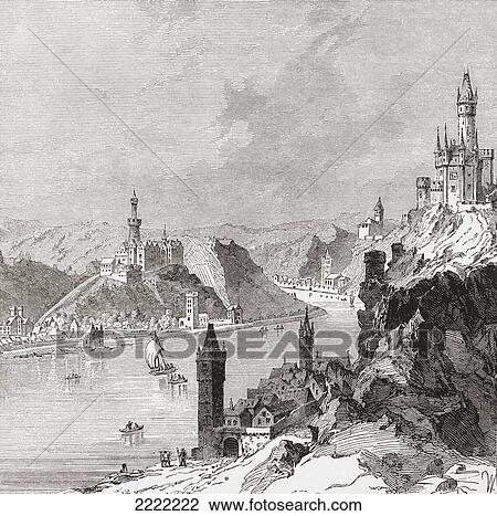 Sankt Goar And The Burg Rheinfels, Rhineland-Palatinate, Germany In The 17Th Century. From Pictures From The German Fatherland Published C. 1880. View Large Photo Image Stock Image - Sankt Goar And The Burg Rheinfels, Rhineland-Palatinate, Germany In The 17Th Century. From Pictures From The German Fatherland Published C. 1880.. Fotosearch