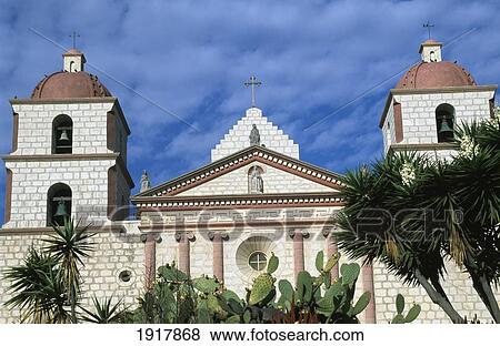 Santa Barbara Mission View Large Photo Image Stock Photo - Santa Barbara Mission. Fotosearch