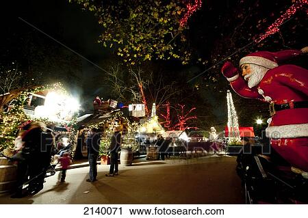 Stock Image - Santa Claus And Visitors From Winter Wonderland In Hyde Park, London, Uk. Fotosearch