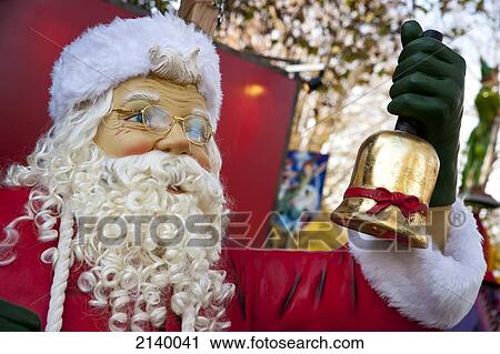 Santa Claus With Bell, Winter Wonderland, London, Uk View Large Photo Image Stock Image - Santa Claus With Bell, Winter Wonderland, London, Uk. Fotosearch