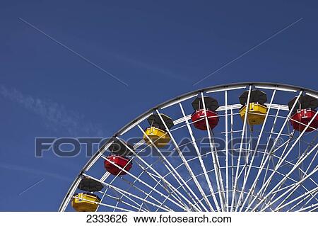Stock Photograph - Santa Monica Pier Ferris Wheel; Santa Monica, California, United States Of America. Fotosearch