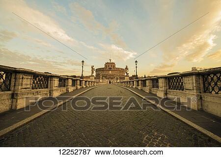 Stock Photo - Sant'Angelo Bridge; Rome, Lazio, Italy. Fotosearch