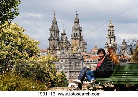 Santiago De Compostela's Cathedral As Seen From Alameda, Galicia, Spain View Large Photo Image Stock Image - Santiago De Compostela's Cathedral As Seen From Alameda, Galicia, Spain. Fotosearch