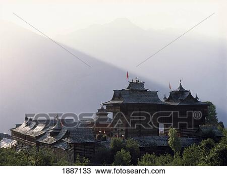 Stock Image - Sarahan Temple At Dusk. Fotosearch