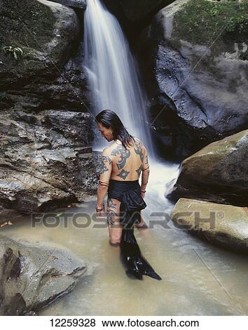 Sarawak man with traditional flower tattoos; Sarawak View Large Photo Image Stock Photo - Sarawak man with traditional flower tattoos; Sarawak. Fotosearch