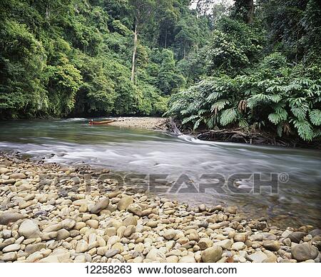 Stock Image - Sarawak River; Sarawak. Fotosearch