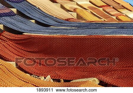 Stock Image - Sari Fabrics Drying In Sun. Fotosearch