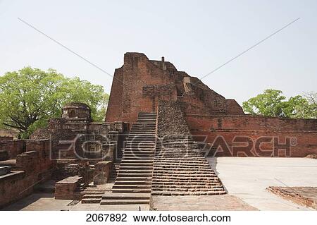 Stock Image - Sariputra Stupa (Temple Site No. 3), Nalanda Mahavihara, Bihar, India. Fotosearch