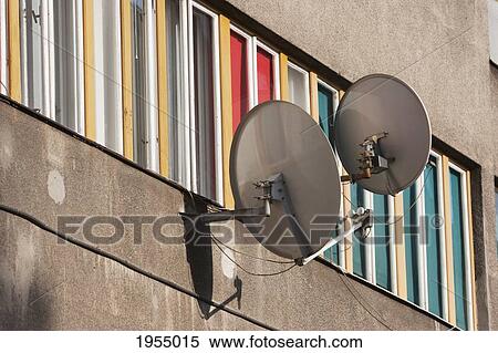 Satellite dish on a modern apartment buildings, Sarajevo, Bosnia and Herzegovina View Large Photo Image Stock Photography - Satellite dish on a modern apartment buildings, Sarajevo, Bosnia and Herzegovina. Fotosearch