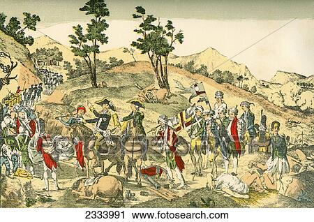 Stock Image - Satirical Illustration Showing The Defeat Of The Prussians At Valmy, France, During The French Revolutionary Wars. From A Contemporary Print.. Fotosearch