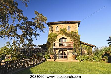 Stock Image - Sattui Winery In Saint Helena In Autumn; Napa Area California United States Of America. Fotosearch
