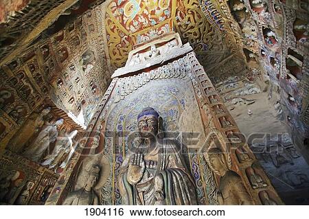 Stock Photograph - Satues At Yungang Caves, Wuzhou Shan Mountains, China. Fotosearch