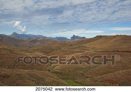 Stock Image - Savanna Along The Road Between Ranohira & Ambalavao, Fianarantsoa Province, Madagascar. Fotosearch
