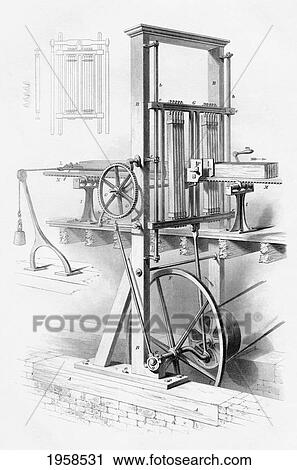 Stock Image - Sawmill. From Cyclopaedia Of Useful Arts And Manufactures By Charles Tomlinson.. Fotosearch