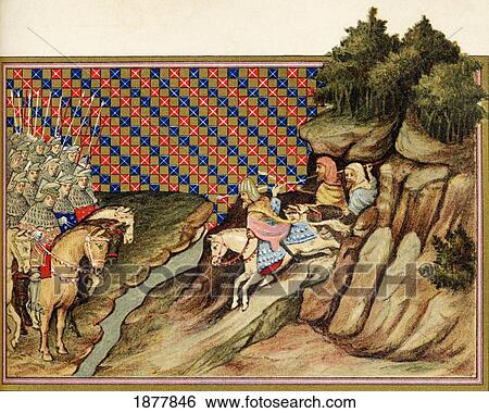 Stock Photograph - Scene From Richard Ii's Campaign In Ireland In 1394. Conference Of The Earl Of Gloucester And An Irish Chief. From The Book Short History Of The English People By J. R. Green, Published London 1893.. Fotosearch