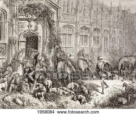 Scene From Sleeping Beauty By Charles Perrault. A Prince Who Has Heard The Story Of The Enchanted Princess Arrives At The Castle To Find Everyone Sleeping. After A Work By Gustave Dore. From El Mundo Ilustrado, Published Barcelona, Circa 1880. View Large Photo Image Picture - Scene From Sleeping Beauty By Charles Perrault. A Prince Who Has Heard The Story Of The Enchanted Princess Arrives At The Castle To Find Everyone Sleeping. After A Work By Gustave Dore. From El Mundo Ilustrado, Published Barcelona, Circa 1880.. Fotosearch