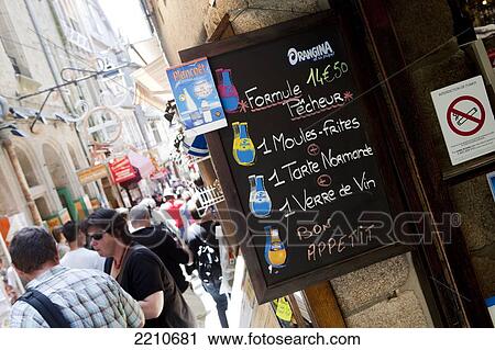 Stock Image - Scenes within the commune of Mont Saint Michel, Normandy, France. Fotosearch