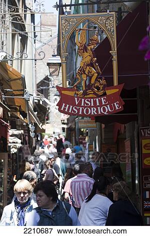 Stock Photo - Scenes within the commune of Mont Saint Michel, Normandy, France. Fotosearch