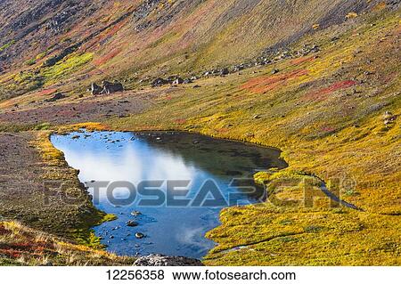 Scenic autumn view of Lower Hidden Lake, Chugach State Park, Southcentral Alaska View Large Photo Image Stock Photo - Scenic autumn view of Lower Hidden Lake, Chugach State Park, Southcentral Alaska. Fotosearch