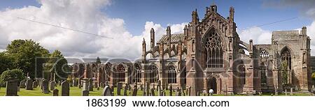 Stock Photo - Scenic Garden; Melrose, Scottish Borders, Scotland. Fotosearch