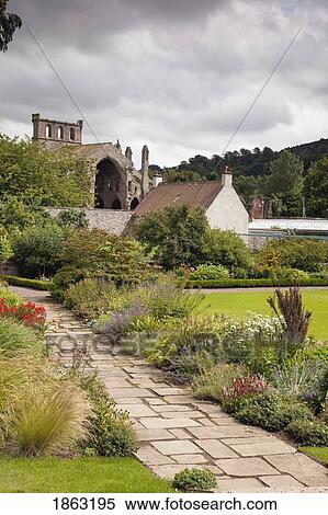 Stock Photography - Scenic Garden; Melrose, Scottish Borders, Scotland. Fotosearch