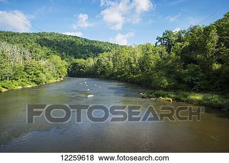 Stock Photo - Scenic landscape of river in Garrett County; Maryland, United States of America. Fotosearch