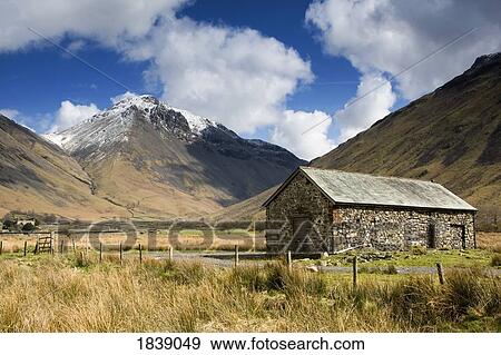 Scenic Mountain Landscape With Country Barn; Lake District, Cumbria, England, Uk View Large Photo Image Stock Photo - Scenic Mountain Landscape With Country Barn; Lake District, Cumbria, England, Uk. Fotosearch