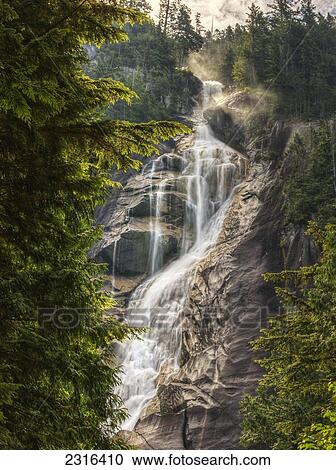 Stock Image - Scenic Of Shannon Falls; British Columbia Canada. Fotosearch
