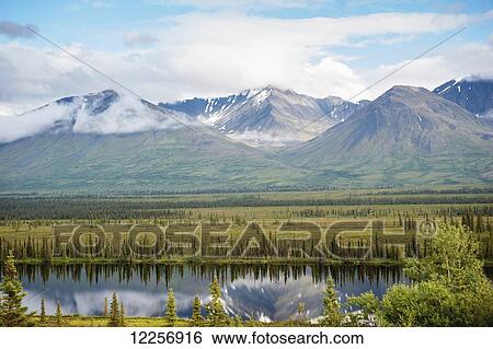 Scenic view inside Denali National Park and Preserve, Interior Alaska, Summer View Large Photo Image Stock Photograph - Scenic view inside Denali National Park and Preserve, Interior Alaska, Summer. Fotosearch