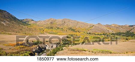 Scenic View Of A Hillside And Stream View Large Photo Image Stock Photo - Scenic View Of A Hillside And Stream. Fotosearch